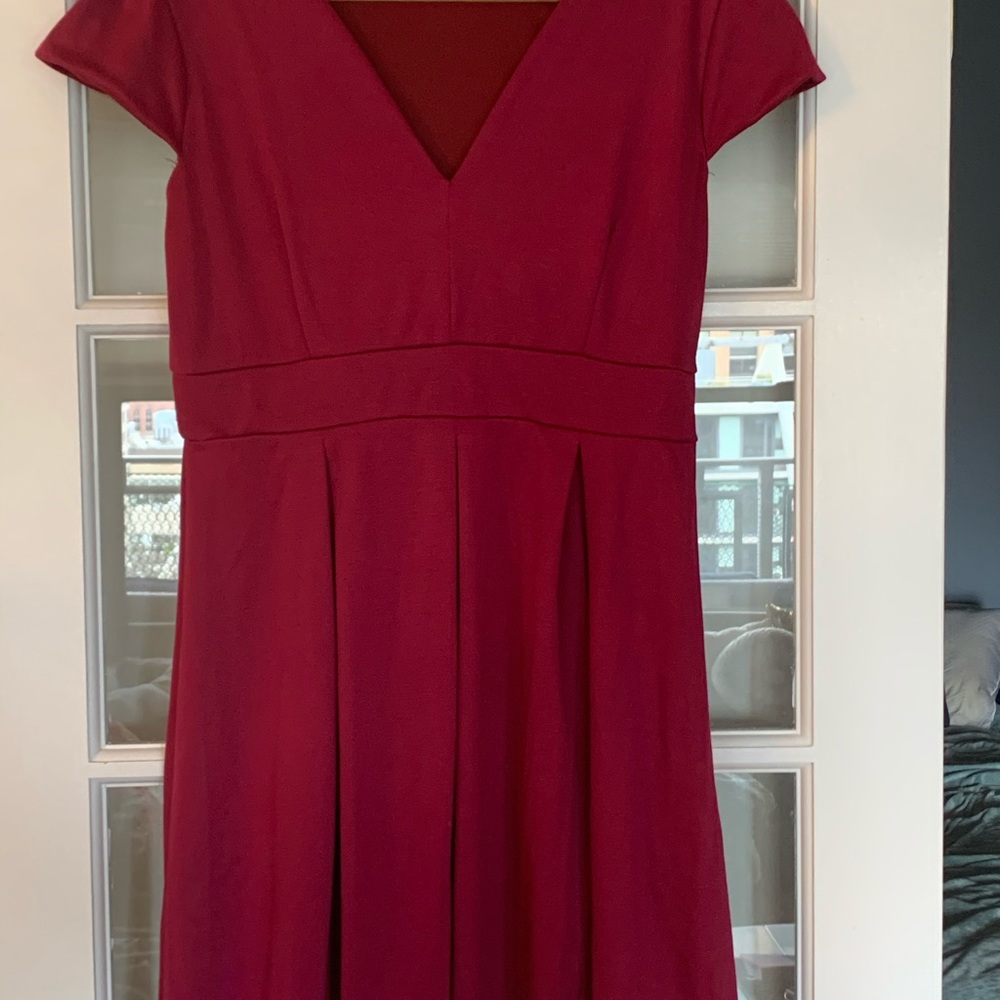 Modcloth Yellow Star Burgundy Dress XL